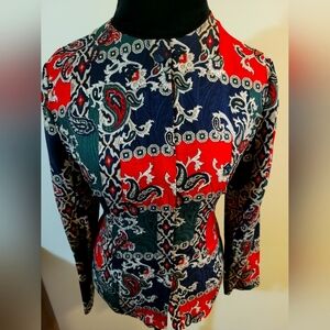 Multicolored Vintage Button Up Blouse